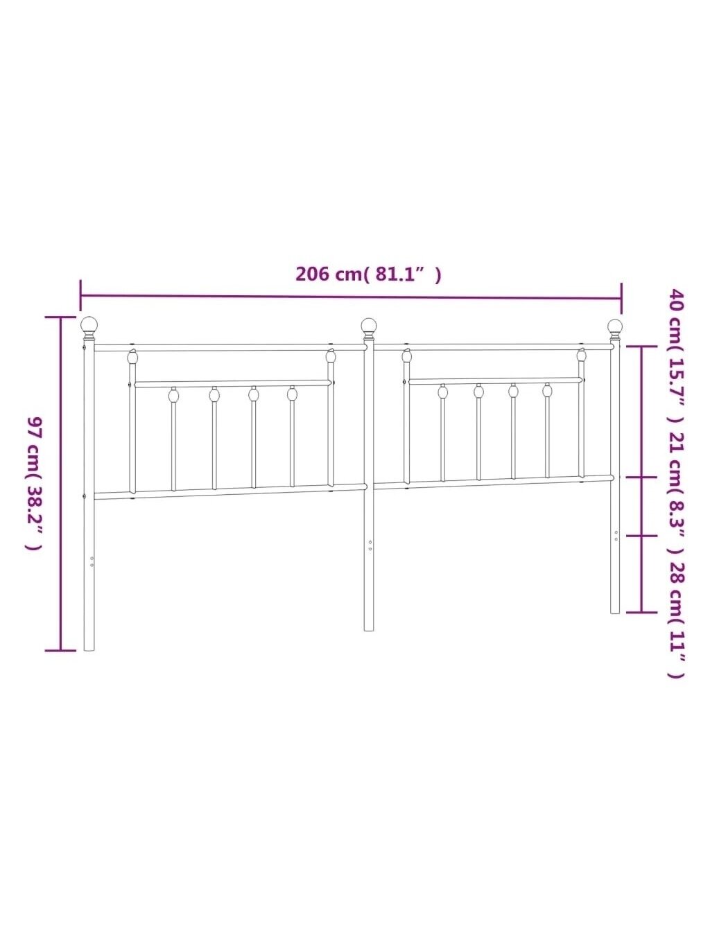 Metal replacement headboard, white color, 200 cm 5