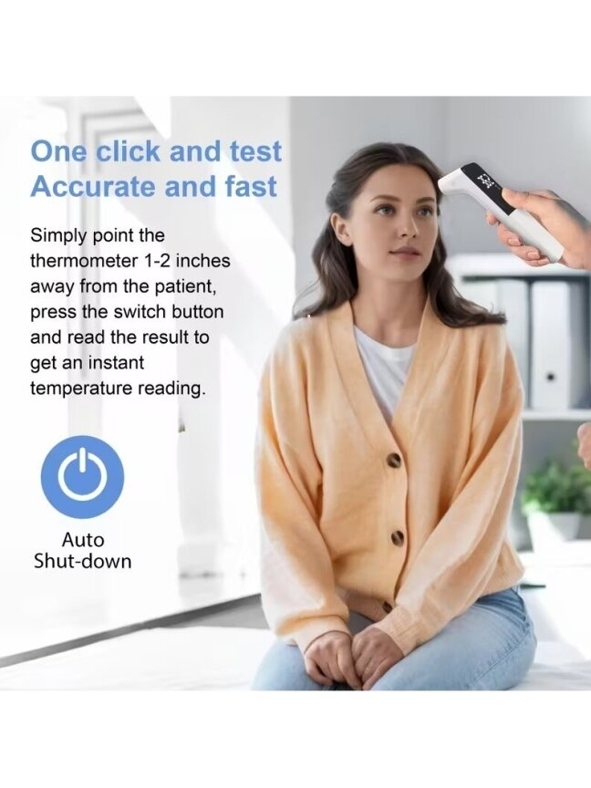 Medical non-contact infrared thermometer for home use. 4