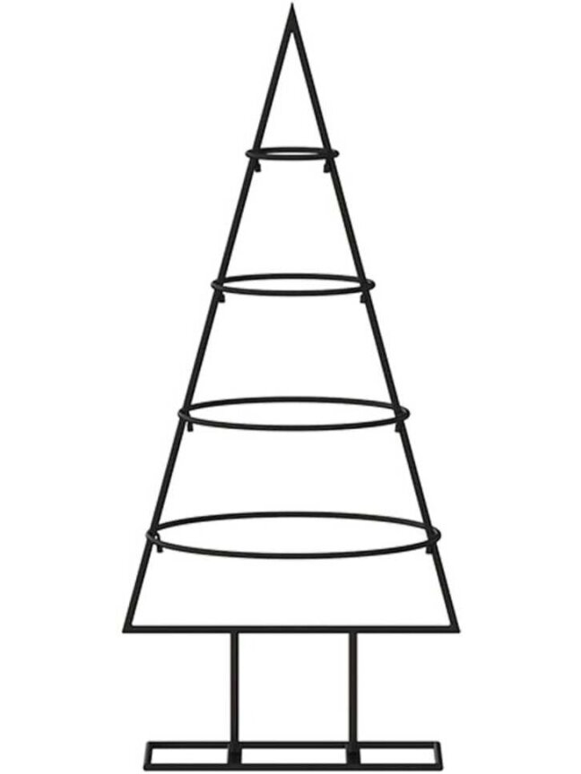 Metalinė Kalėdų eglutė, juodos spalvos, 60 cm 1