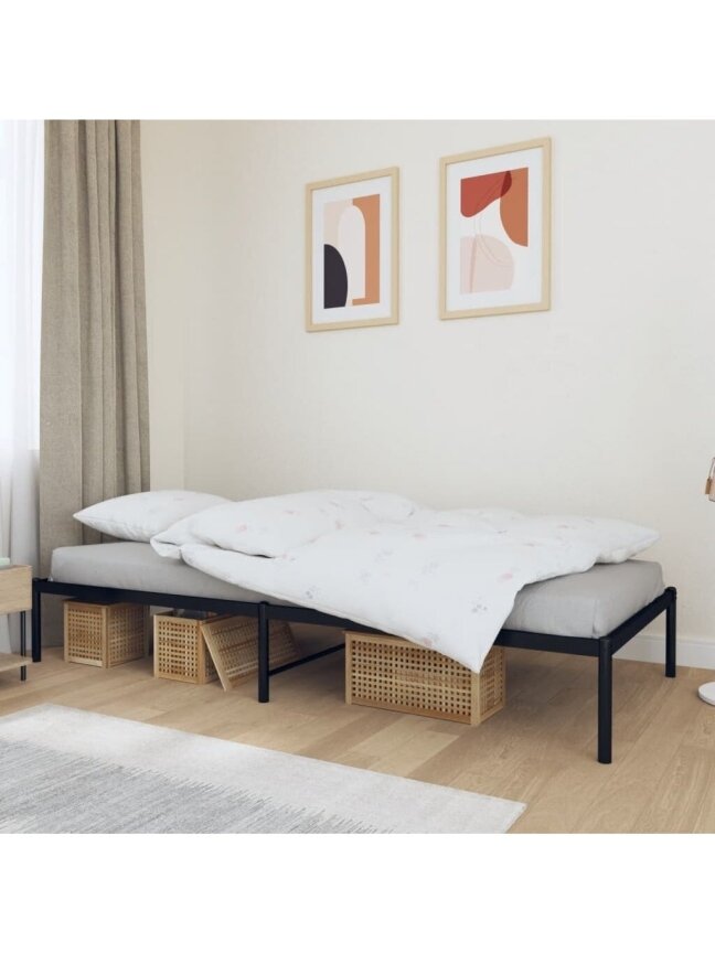 Metal bed frame, black, 90x200 cm Metal bed frame, black, 90x200 cm