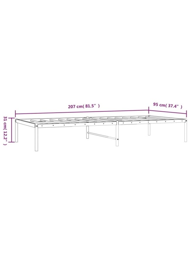 Metal bed frame, black, 90x200 cm 6 Metal bed frame, black, 90x200 cm 6