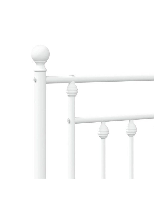 Metal bed frame with headboard, white, 135×190 cm 6