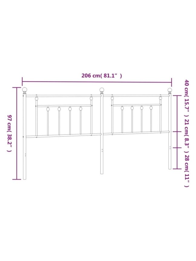 Metal replacement headboard, white color, 200 cm 5