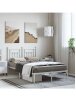 Metal bed frame with headboard, white, 135×190 cm