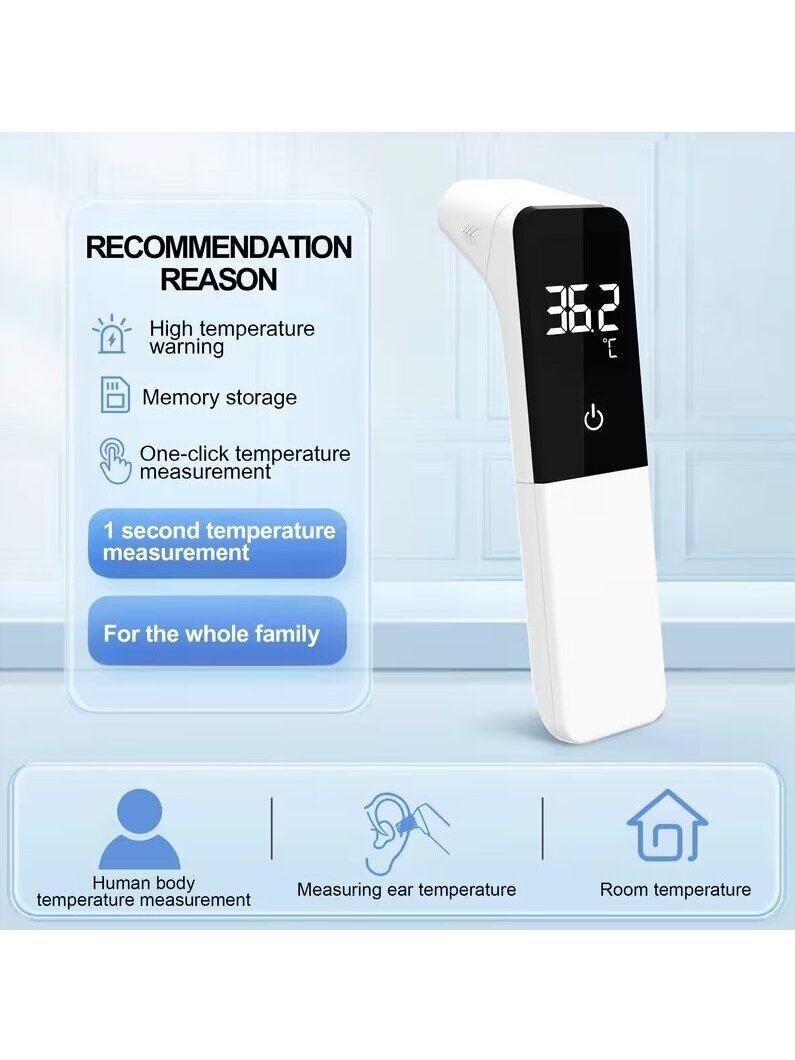 Medical non-contact infrared thermometer for home use. 3