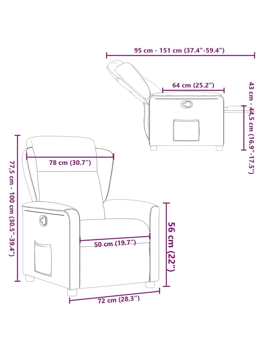 Atlošiamas krėslas, audinys 35