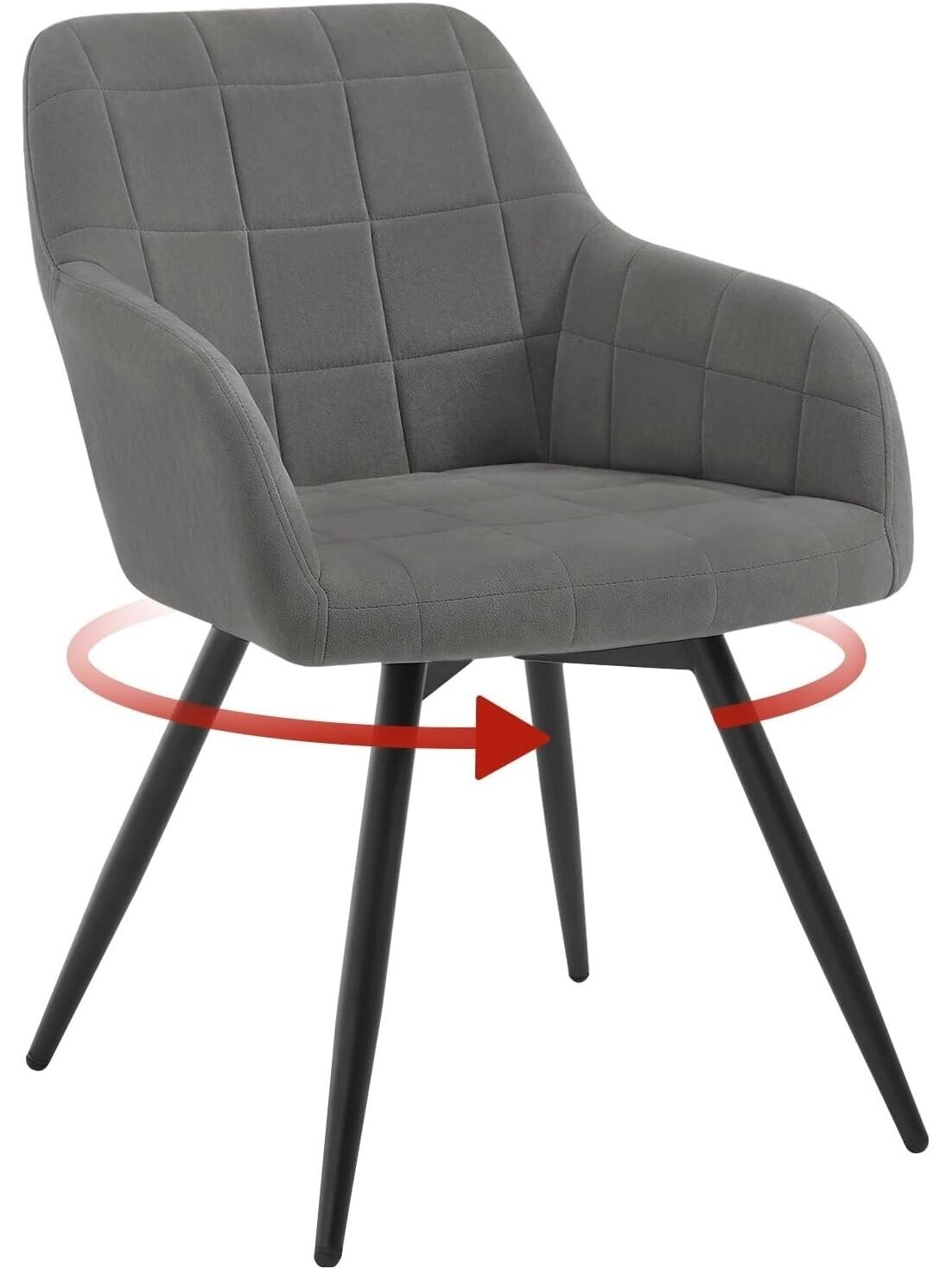 Besisukanti valgomojo kėdė, ergonomiška | Paminkštinta, su porankiais ir atlošu, metalinės kojos 7