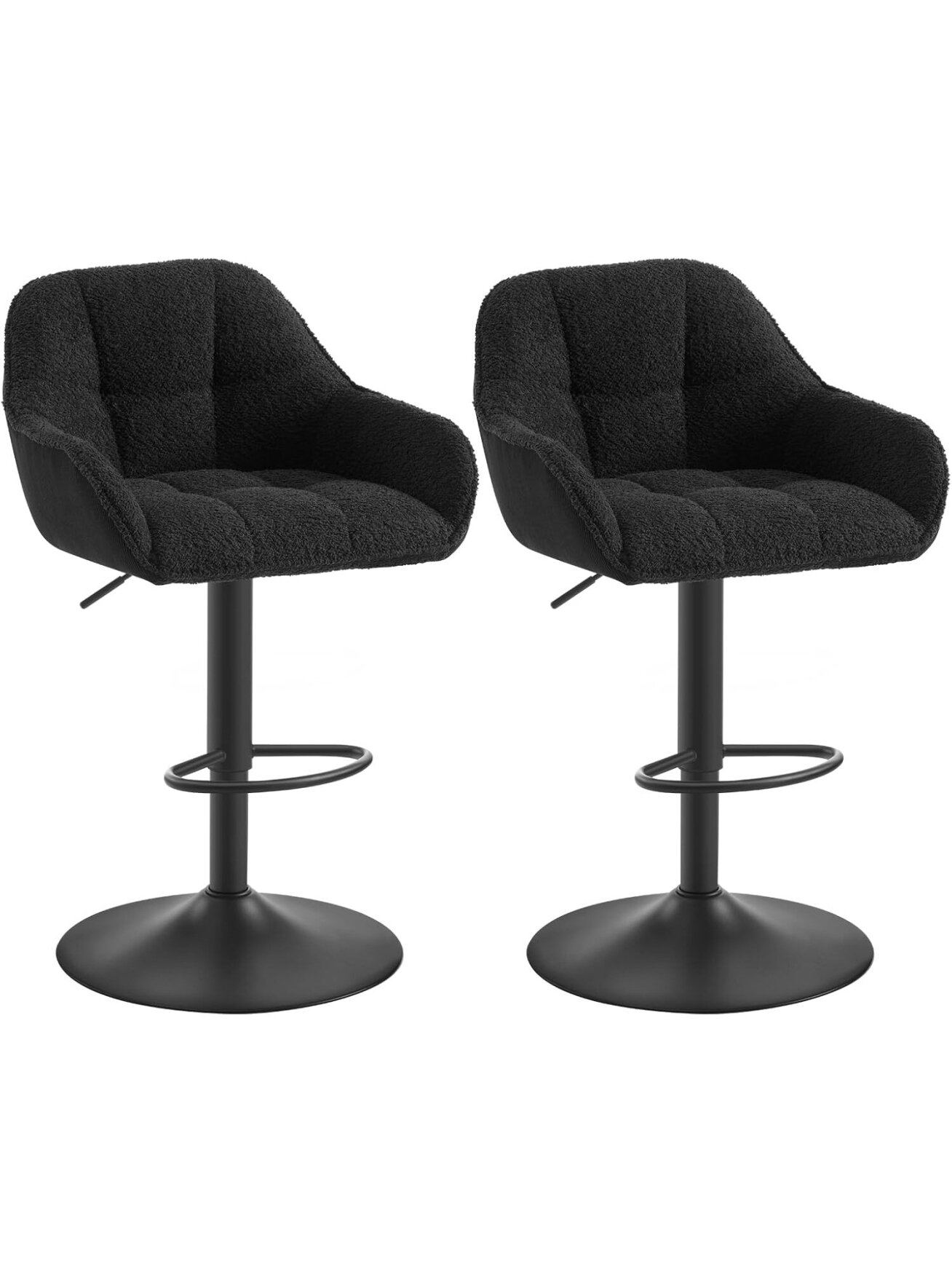 Set of 2 Bar Stools, Height Adjustable, 360° Swivel 9