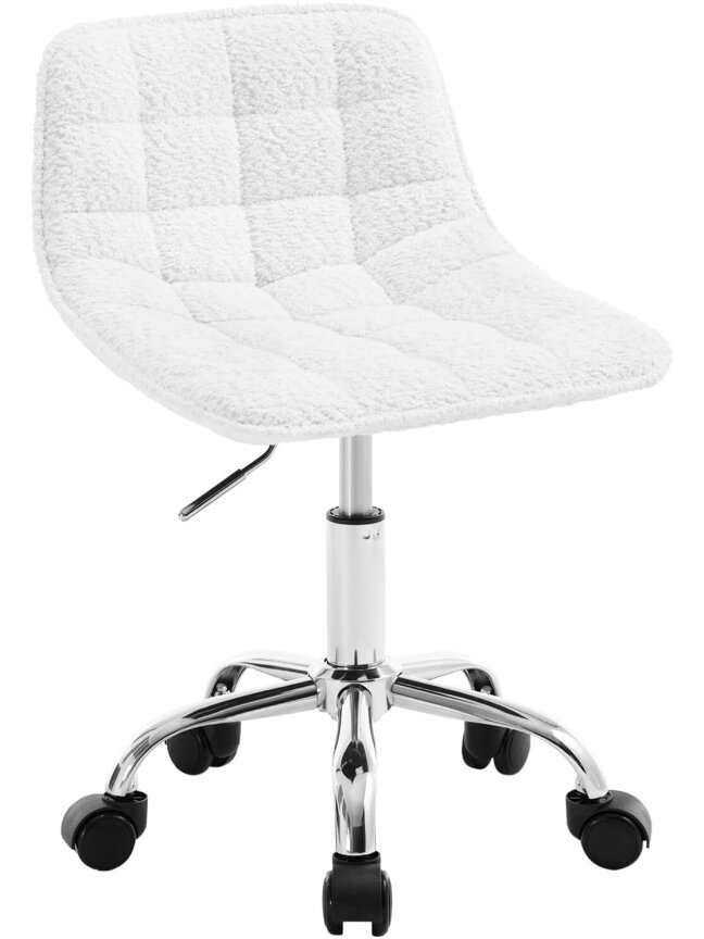 Dressing Stool with Wheels, 360° Swivel, Height Adjustable 7
