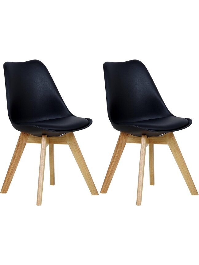 Set of 2 Dining Chairs, Kitchen / Living Room Chairs, Designer Style, Made of Faux Leather and Solid Wood 10 Set of 2 Dining Chairs, Kitchen / Living Room Chairs, Designer Style, Made of Faux Leather and Solid Wood 10