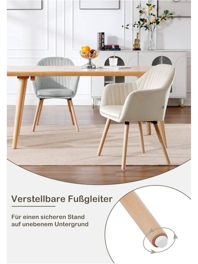 Polsterdatud söögitool, elutoa tool käetugedega, sametkattega, täispuidust jalad 8