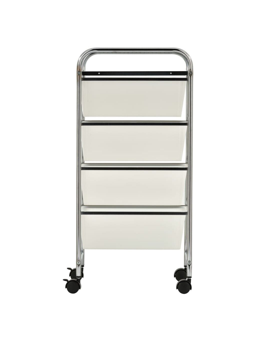 Mobile cart, 4 drawers, white color, plastic 3