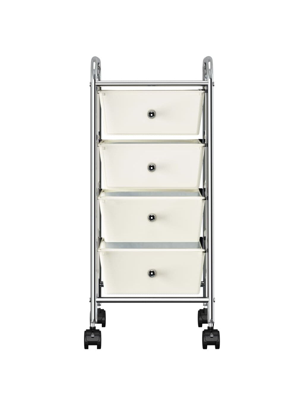 Mobile cart, 4 drawers, white color, plastic 2