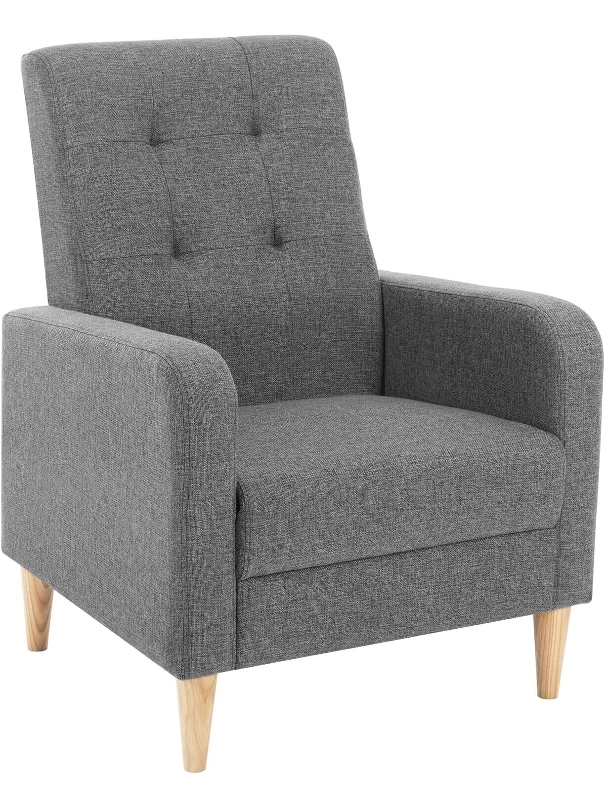 Modern Relaxation Chair – Linen Upholstery, Dark Grey 3