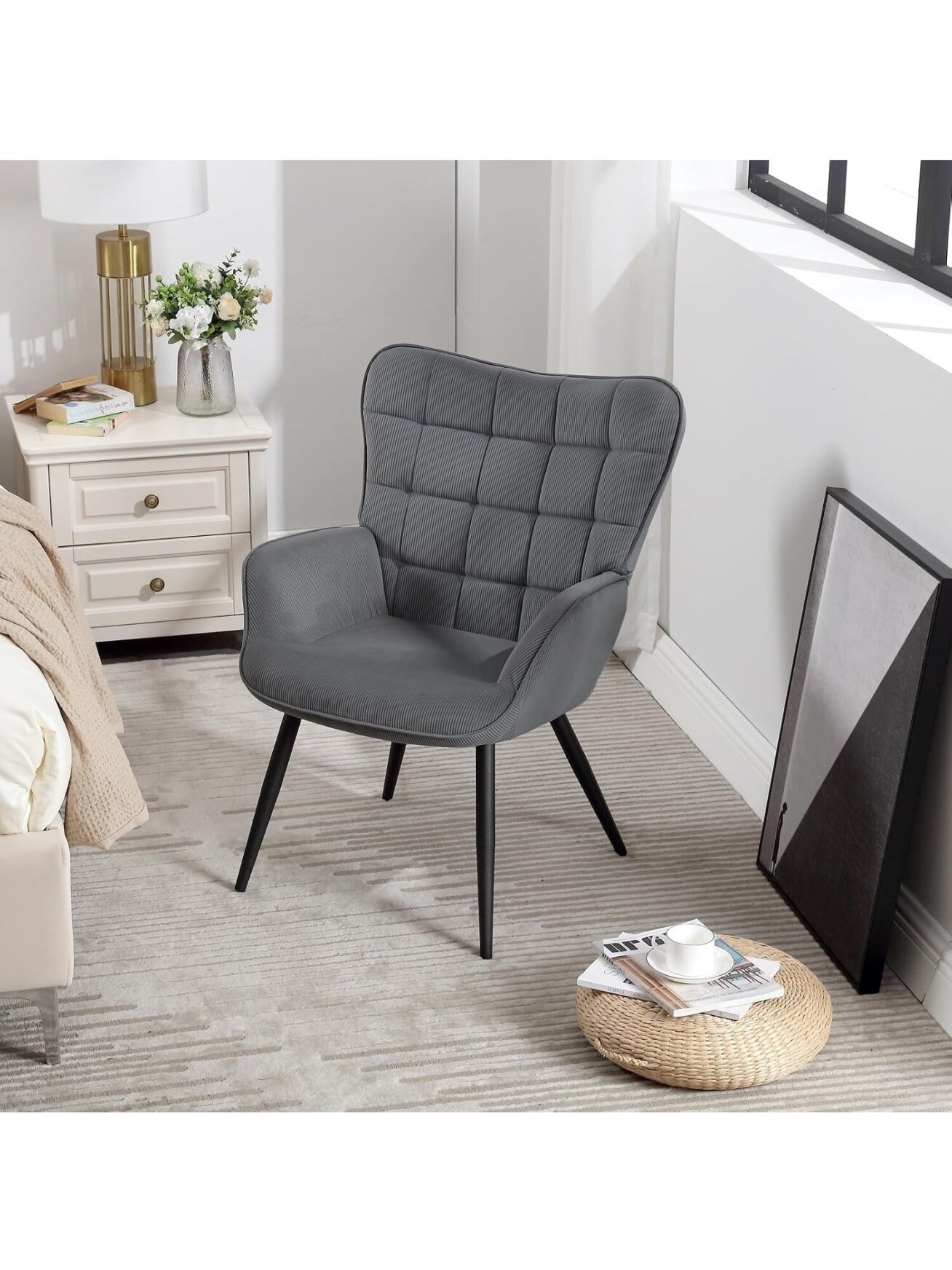 Modern Relaxation Armchair | For TV, Reading & Living Room, with Reclining Arms and Metal Legs 5
