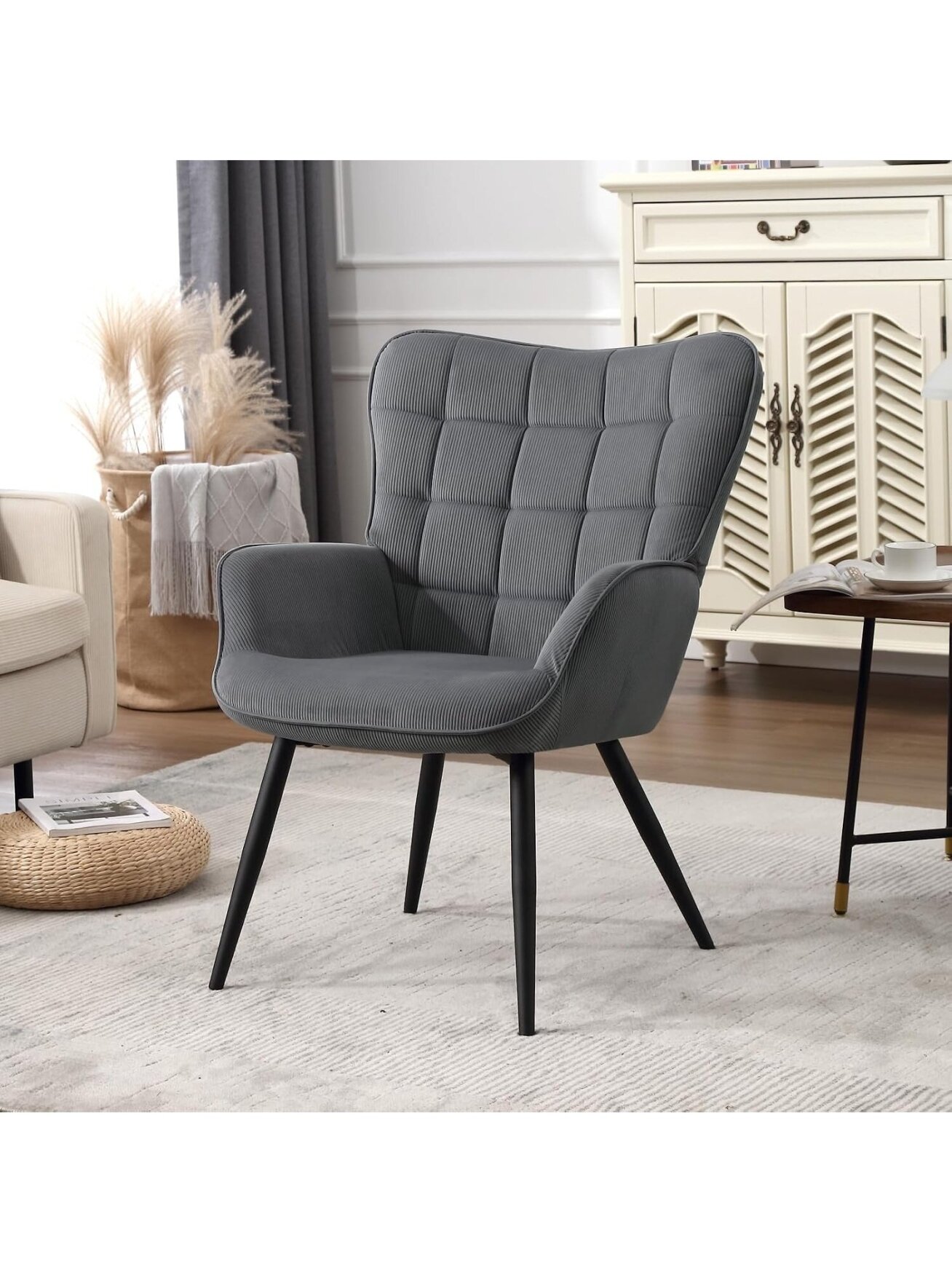 Modern Relaxation Armchair | For TV, Reading & Living Room, with Reclining Arms and Metal Legs 7