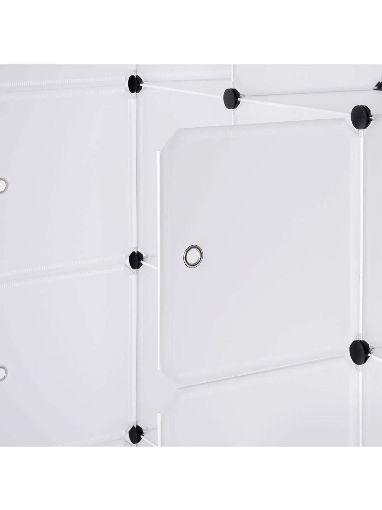 Modular plastic cabinet with doors, 9-cube DIY design, white color 6