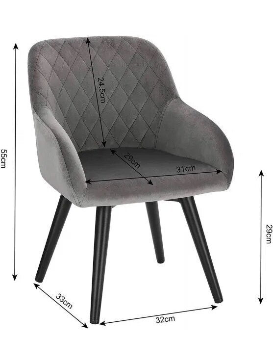 Modern children’s chair with grey upholstered armrests and black metal legs 4 Modern children’s chair with grey upholstered armrests and black metal legs 4