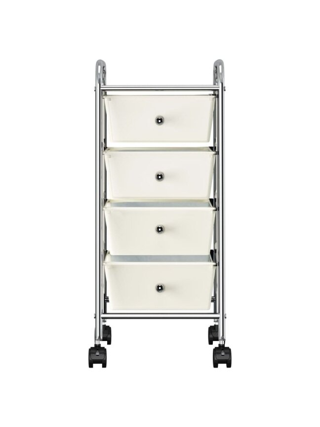 Mobile cart, 4 drawers, white color, plastic 2