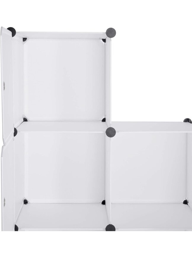 Modular plastic cabinet with doors, 9-cube DIY design, white color 5 Modular plastic cabinet with doors, 9-cube DIY design, white color 5