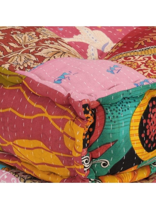 Modułowy puf z poduszką, tkanina patchwork 4