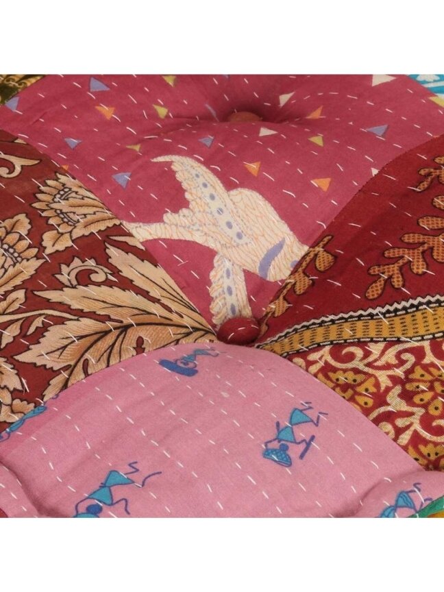 Modułowy puf z poduszką, tkanina patchwork 8