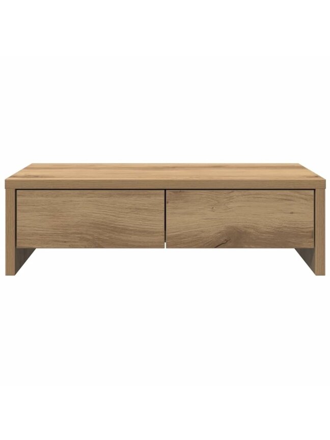 Monitoriaus stovas su stalčiais, 50x27x15 cm, ąžuolo imitacijos Artisan spalvos, inžinerinė mediena 3