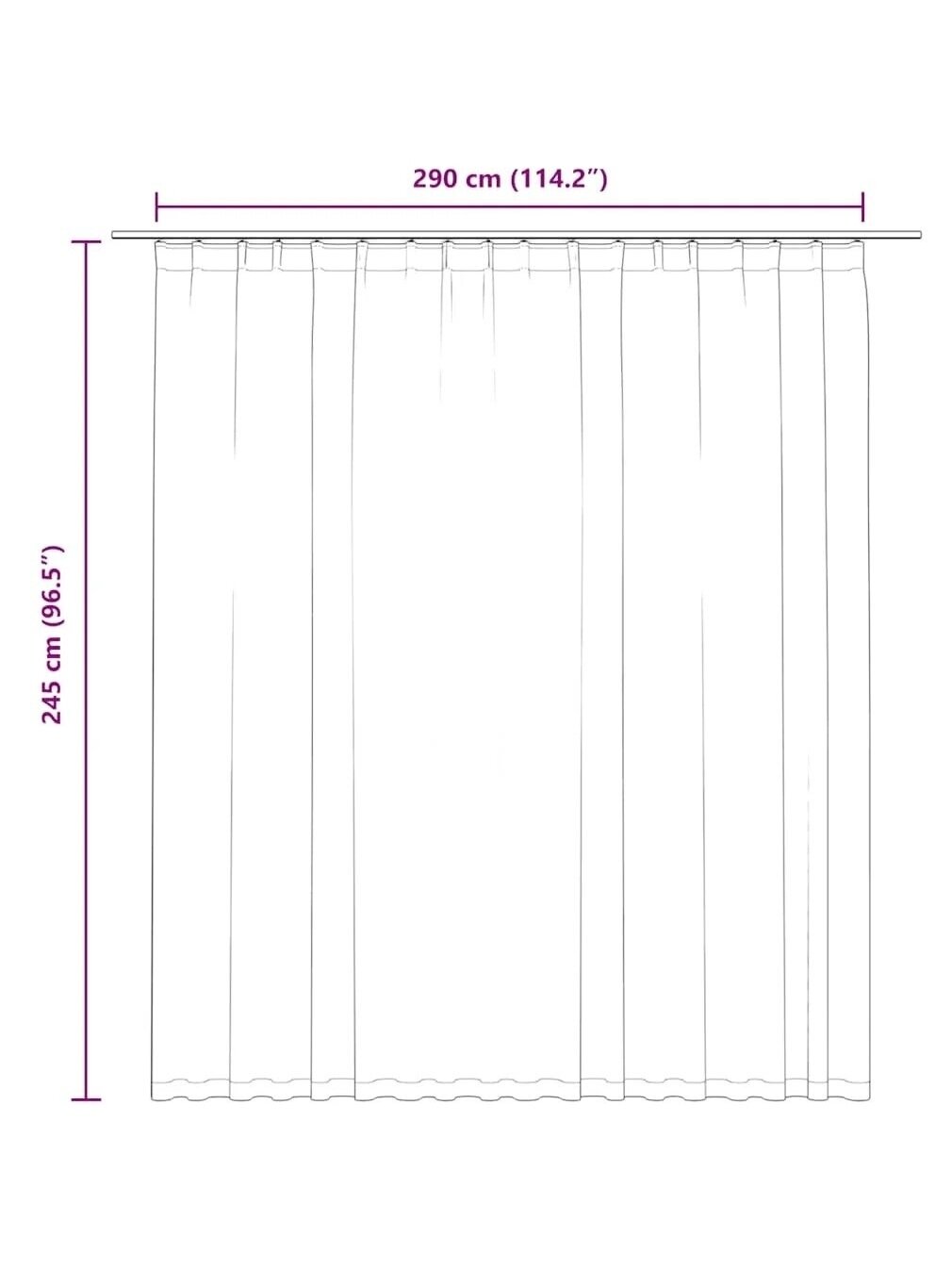 Night curtain with hooks, taupe color, 290x245cm 5