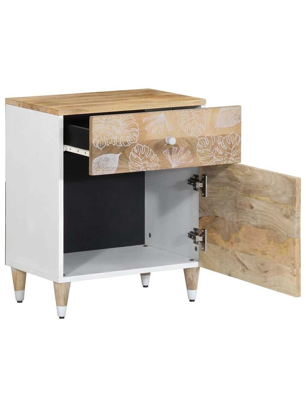 Bedside table, 50x33x60 cm, solid mango wood 2