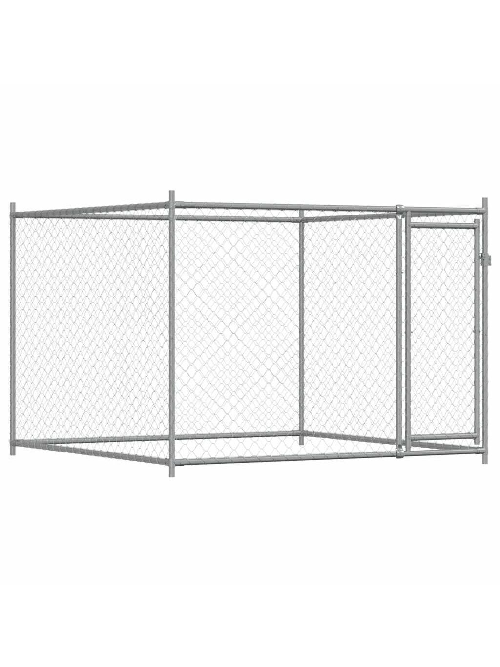 Narvas šunims su durimis, pilkas, 2x2x1,5m, plienas 2
