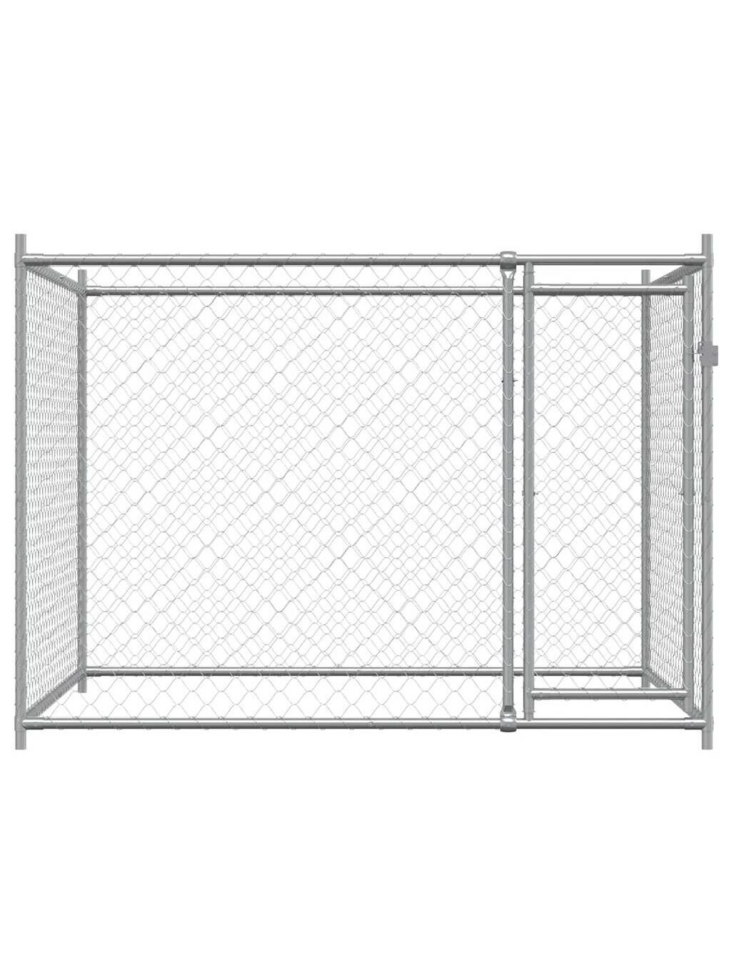 Narvas šunims su durimis, pilkas, 2x2x1,5m, plienas 3