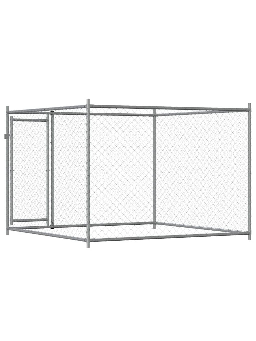 Narvas šunims su durimis, pilkas, 2x2x1,5m, plienas 4
