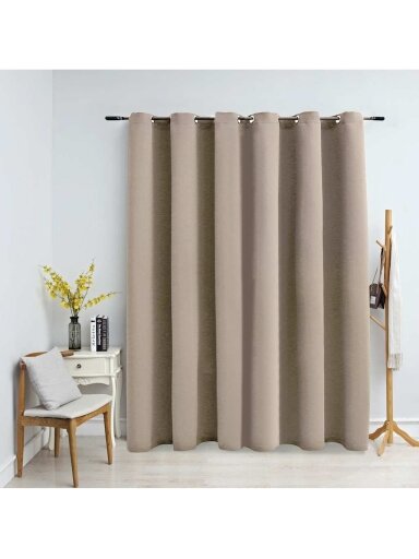 Öö Kardin metallist rõngastega, liivakarva, 290 x 245 cm