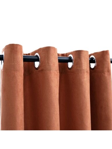 Night curtains with rings, 2 pcs, rust color, 140x175 cm