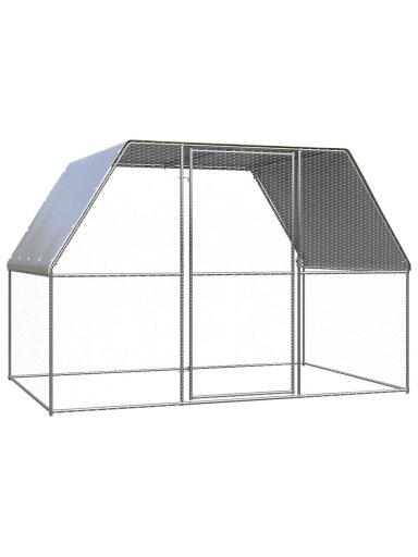 Kurnik dla kur, srebrny i szary, 3x2x2 m, stal