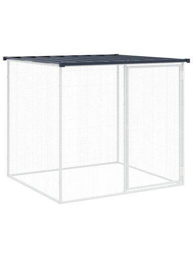 Kurnik z dachem, antracyt, 103x98x90 cm, stal