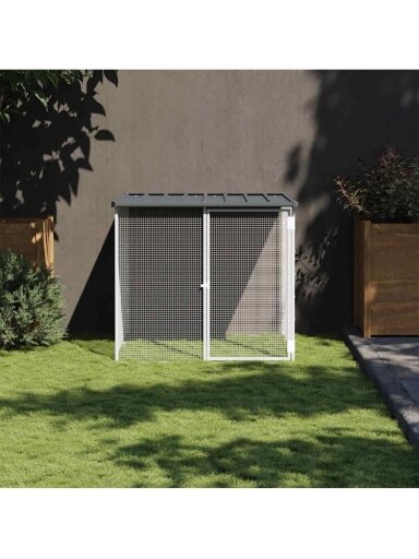Kurnik z dachem, antracyt, 103x98x90 cm, stal