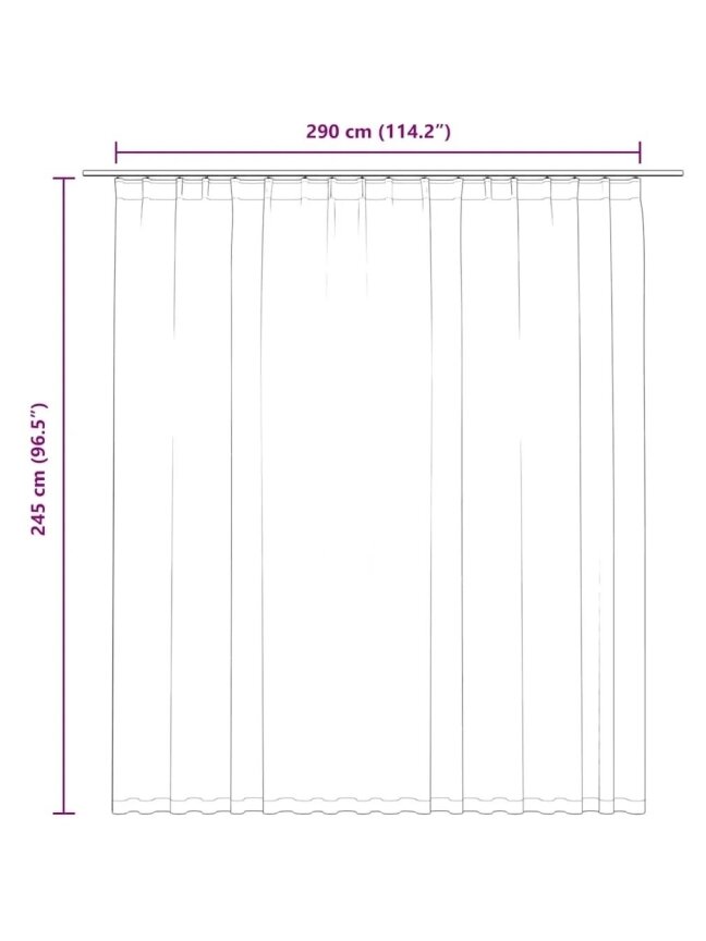Night curtain with hooks, taupe color, 290x245cm 5