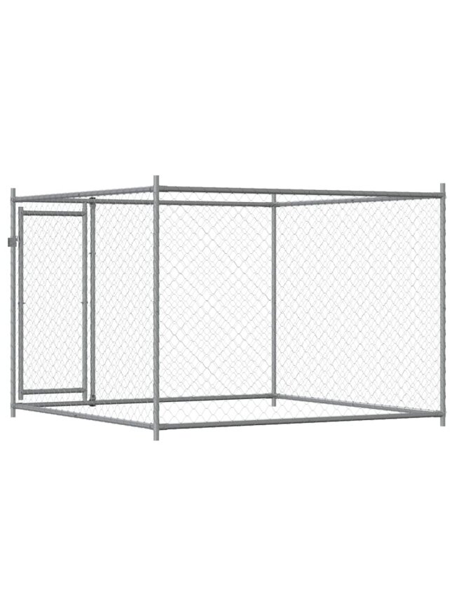 Narvas šunims su durimis, pilkas, 2x2x1,5m, plienas 4