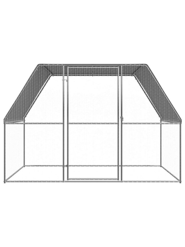 Chicken Coop, Silver and Grey, 3x2x2 m, Steel 1 Chicken Coop, Silver and Grey, 3x2x2 m, Steel 1