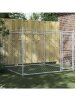 Kojec dla psa z drzwiami, szary, 2 x 2 x 1,5 m, stal