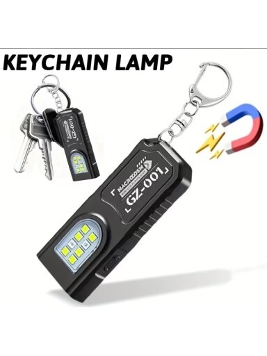 Kaasaskantav USB-laetav mini valgusti magnetilise aluse ja 5 valgusrežiimiga