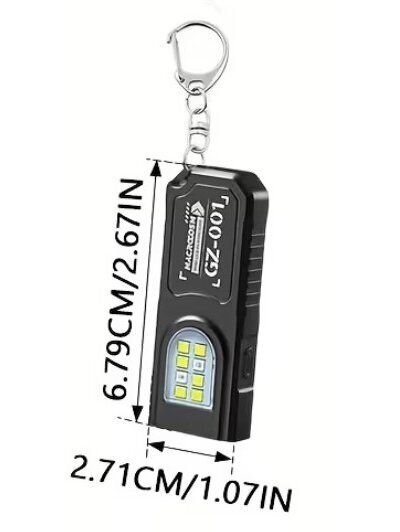 Nešiojamas USB įkraunamas mini žibintas su magnetiniu pagrindu ir 5 šviesos režimais 2