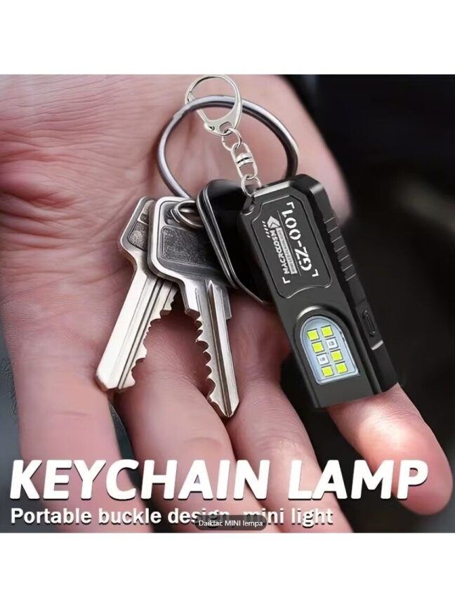 Nešiojamas USB įkraunamas mini žibintas su magnetiniu pagrindu ir 5 šviesos režimais 1
