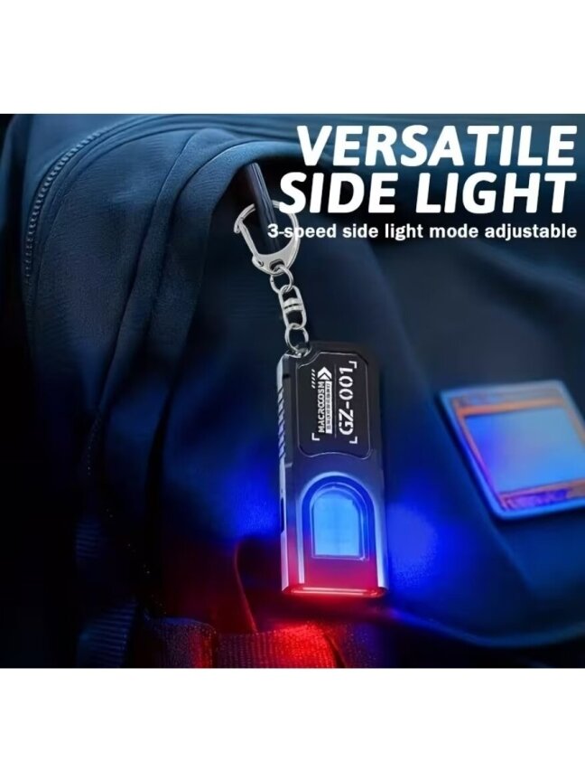 Nešiojamas USB įkraunamas mini žibintas su magnetiniu pagrindu ir 5 šviesos režimais 5