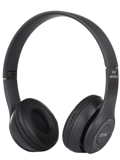 P47 sulankstomos belaidės Bluetooth ausinės su 3,5 mm jungtimi (juodas) P47 sulankstomos belaidės Bluetooth ausinės su 3,5 mm jungtimi (juodas)