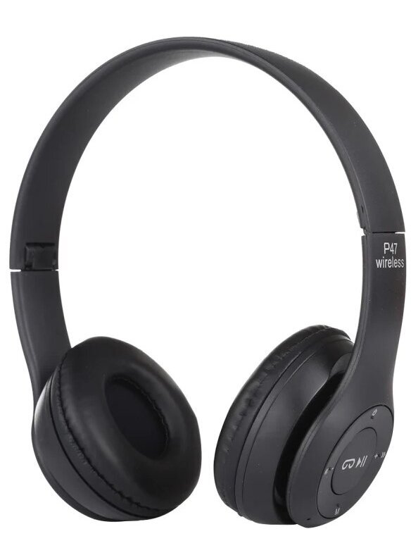 P47 Foldable Wireless Bluetooth Headphones with 3.5 mm Jack (Black)