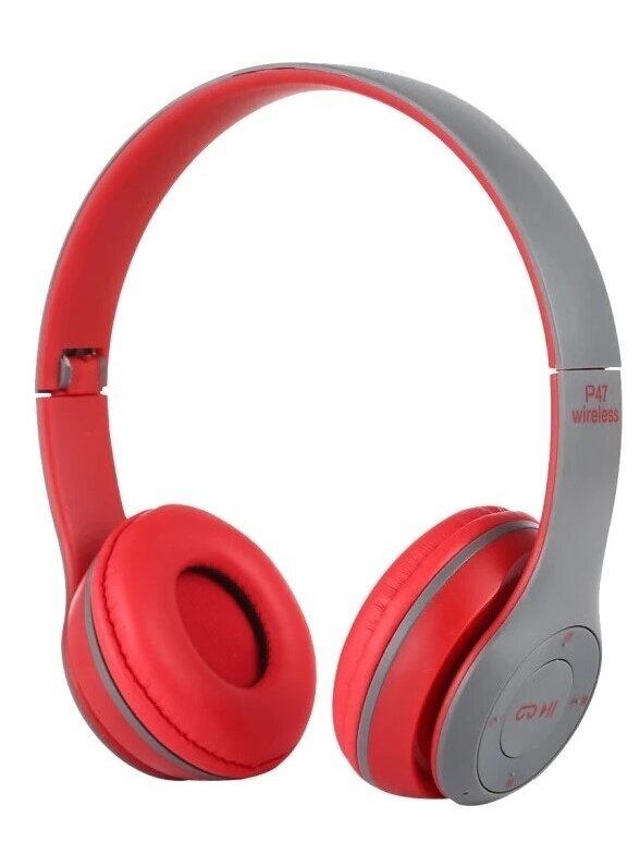 P47 sulankstomos belaidės Bluetooth ausinės su 3,5 mm jungtimi (raudonos)