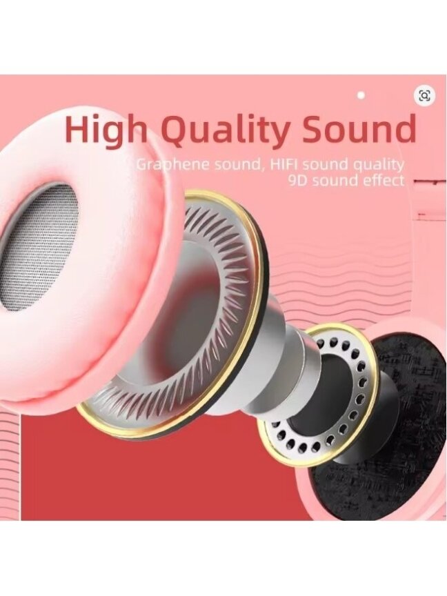 P47M belaidės Bluetooth ausinės su katės ausytėmis (Violetinė) 2