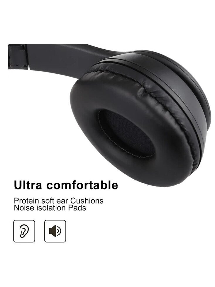 P47 Foldable Wireless Bluetooth Headphones with 3.5 mm Jack (Black) 4